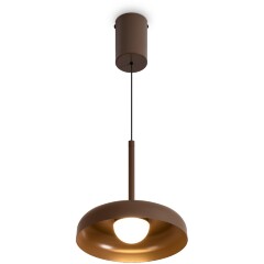 Freya Movement FR5602PL-L5BR Светильник подвесной светодиодный, с фиксируемой высотой, коричневое основание и металлический плафон диаметром 18см, CCT перекл. цветовой температуры, 7Вт 2700;3000;4000K 500Лм CRI80 120° IP20 220V