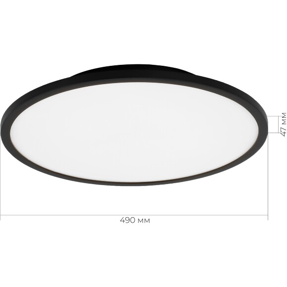 ST Luce TASSEN SLE1811.402.01 Светильник потолочный металлический накладной декоративный интерьерный, основание металл черный, плафон акрил матовый белый, диаметр 49см, LED 42Вт 4000K 3360Лм CRI80 120° IP20 220В