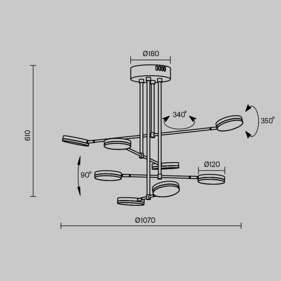Потолочная люстра светодиодная Fad MOD070PL-L48B3K Потолочная люстра светодиодная Fad MOD070PL-L48B3K