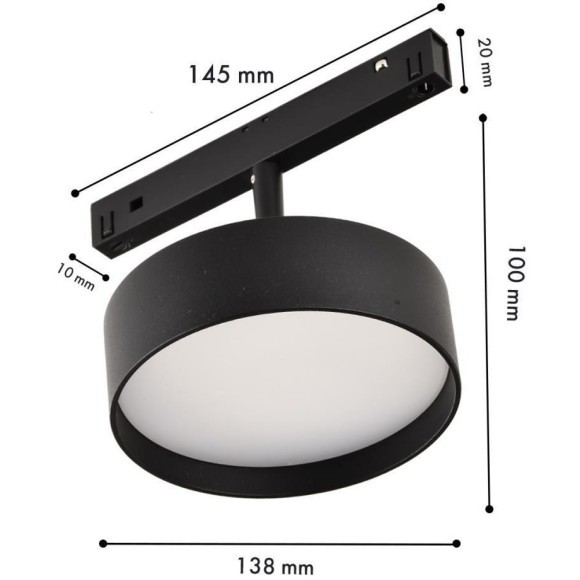 4584-1U Трековый магнитный светодиодный SMART (TUYA, Алиса, Bluetooth, Wi-Fi) светильник Favourite Logica 48V CRI90+ 3000-6000К 1080Лм 100° 18