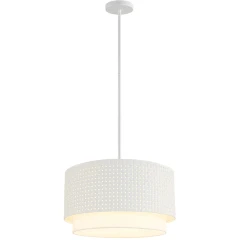 Favourite Nevada 4801-3P Подвесной светильник высотой 141см, с белым текстильным абажуром диаметром 45см, основание белый матовый металл, лампы E27 3x60W IP20 220В