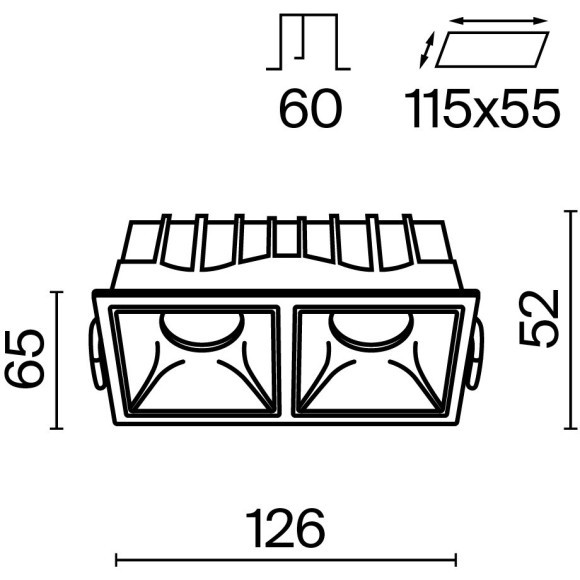 Встраиваемый светильник Maytoni DL043-02-10W3K-D-SQ-WB Alfa LED светодиодный LED 20W