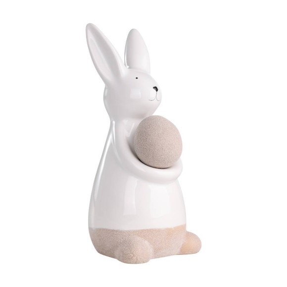 427891 Фигурка Заяц MADIORANO L87, B70, H170 фарфор, белый, бежевый