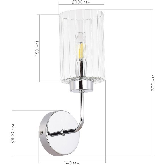 SLE1127-101-01 Светильник настенный Хром/Прозрачный E14 1*40W TILDA SLE1127-101-01 Светильник настенный Хром/Прозрачный E14 1*40W TILDA