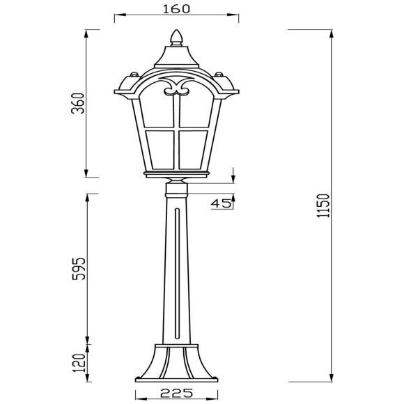Уличный наземный светильник Maytoni O413FL-01BZ1 Albion IP44 под лампу 1xE27 60W