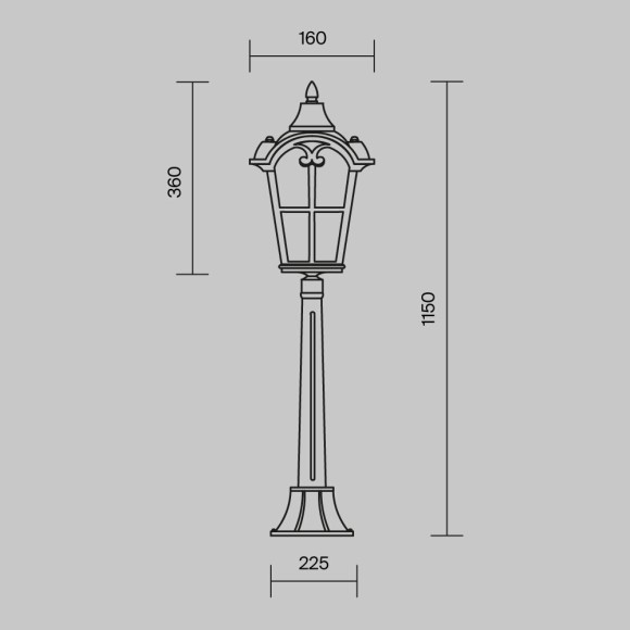 Уличный наземный светильник Maytoni O413FL-01BZ1 Albion IP44 под лампу 1xE27 60W
