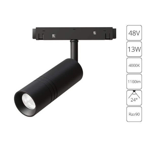 A5721PL-1BK Трековый магнитный светодиодный светильник Arte Lamp Expert CRI90+ 4000К 1100Лм 24° 13