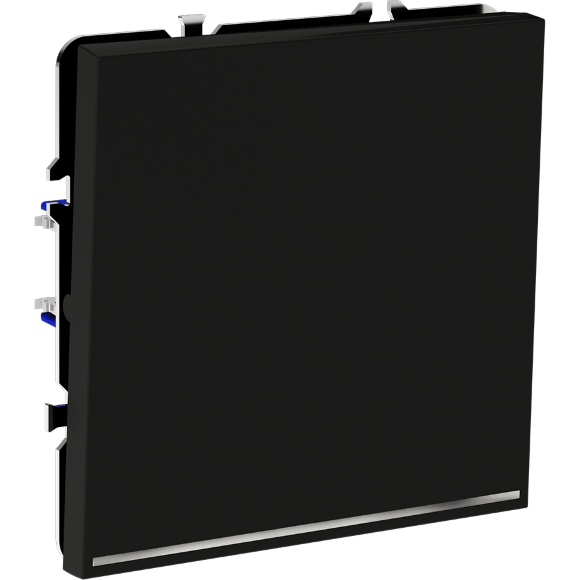 VLS010208 Выключатель встраиваемый одноклавишный с подсветкой. Корпус черного матового цвета 10А (2200 Ватт) VOLTUM S70 (черный матовый)