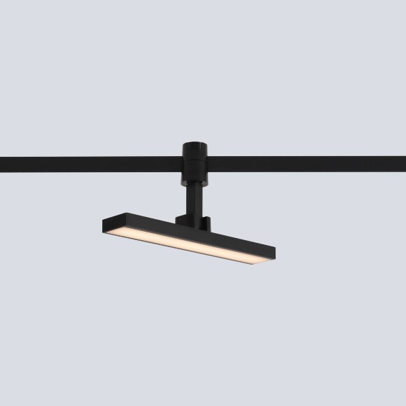 Crystal Lux CLT 0.37 001 10W BL SMART 1409/388 Черный трековый линейный поворотный светильник, для гибкой трек системы TRACE, 230x122x32мм, SMART 10Вт 850Лм 120°CRI90 2700-6500К IP20 48V