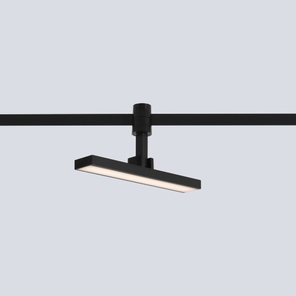 Crystal Lux CLT 0.37 001 10W BL SMART 1409/388 Черный трековый линейный поворотный светильник, для гибкой трек системы TRACE, 230x122x32мм, SMART 10Вт 850Лм 120°CRI90 2700-6500К IP20 48V