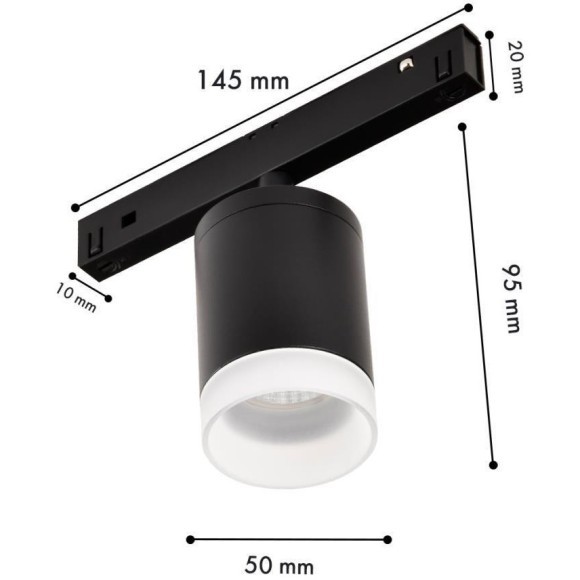 4585-1U Трековый магнитный светодиодный SMART (TUYA, Алиса, Bluetooth, Wi-Fi) светильник Favourite Logica 48V CRI90+ 3000-6000К 350Лм 24° 6