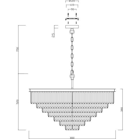 Люстра подвесная Revero MOD085PL-16G