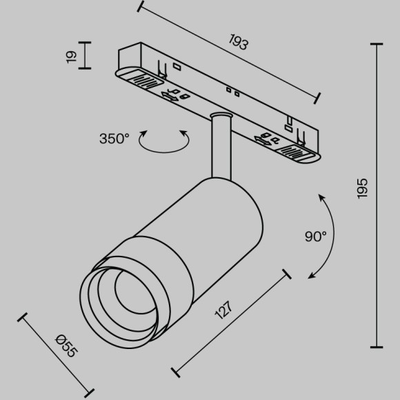 Трековый светильник Technical TR212-4-12WTW-Z-DSZ-B