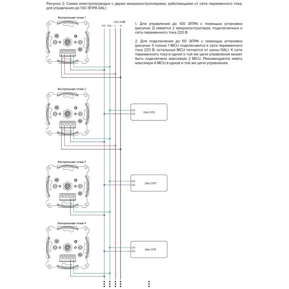 Maytoni RCP01402042 721034 Черная роторная панель цифрового управления DALI DT6 Dim DA+/DA- 100-240В, функция питания шины DALI, до 50 питаемых устройств