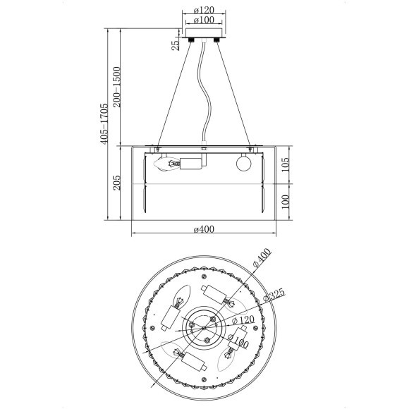 Подвесная люстра хрустальная Wonderland MOD313PL-04G Подвесная люстра хрустальная Wonderland MOD313PL-04G