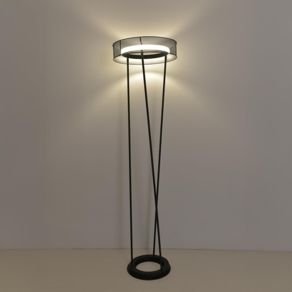 8370/30FL Торшер с металлическим черным плафоном и ступенчатой сменой цветности 3000;4000;6000K LED 30Вт 1510Лм CRI80 220V LUMION ALVA