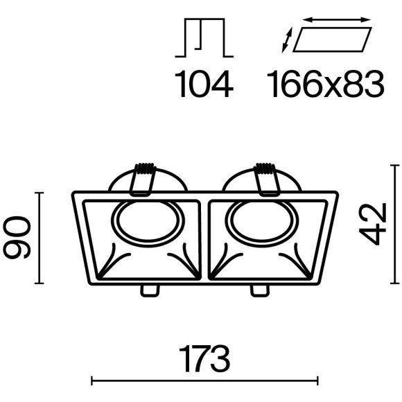 Встраиваемый светильник Technical DL029-2-02B