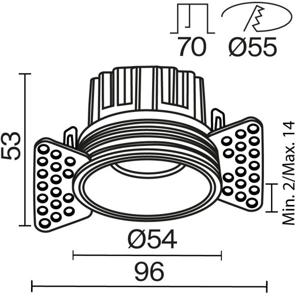 Встраиваемый светильник Technical DL058-7W3K-TRS-B