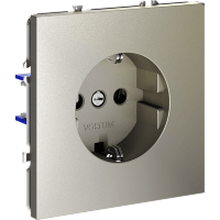 VLS040104 Розетка встраиваемая с заземлением максимальный ток 16 Ампер (3500 Ватт) шелкового цвета VOLTUM S70 (шелк)