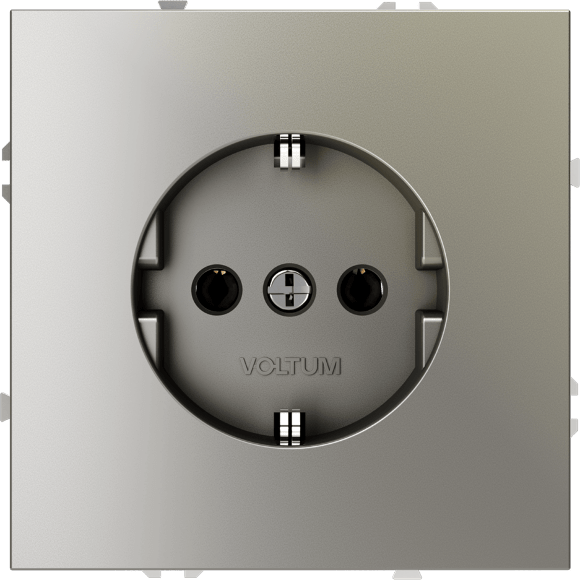 VLS040104 Розетка встраиваемая с заземлением максимальный ток 16 Ампер (3500 Ватт) шелкового цвета VOLTUM S70 (шелк)
