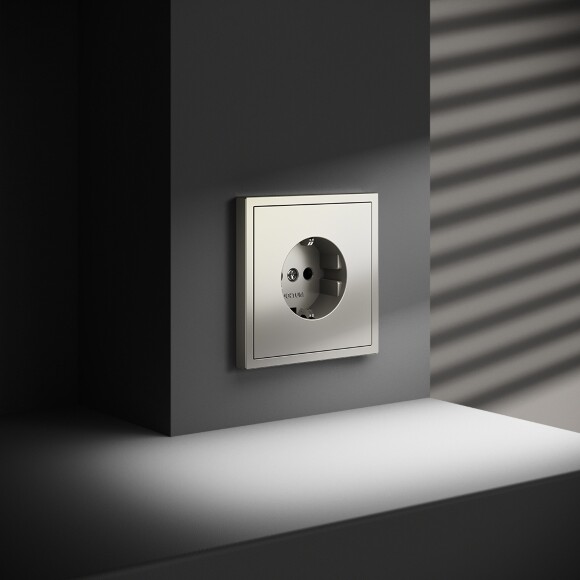 VLS040104 Розетка встраиваемая с заземлением максимальный ток 16 Ампер (3500 Ватт) шелкового цвета VOLTUM S70 (шелк)