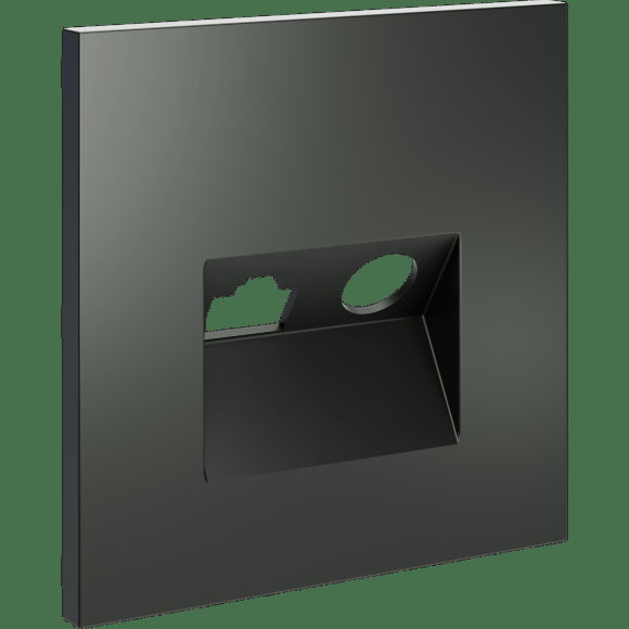 VLS002706 Накладка для розетки TV+RJ45 (CAT5-CAT6 + RG6 или РК 75-4,8-31 титанового цвета VOLTUM S70 (титан)