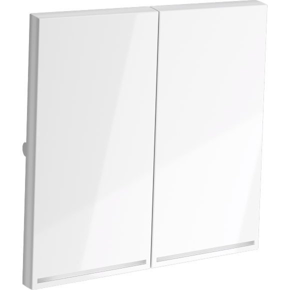 VLS000401 Клавиши белого глянцевого цвета для выключателя и переключателя двухклавишного с подсветкой VOLTUM S70 (белый глянцевый)