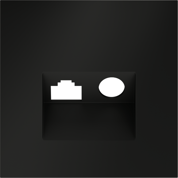 VLS002708 Накладка для розетки TV+RJ45 (CAT5-CAT6 + RG6 или РК 75-4,8-31 черного матового цвета VOLTUM S70 (черный матовый)