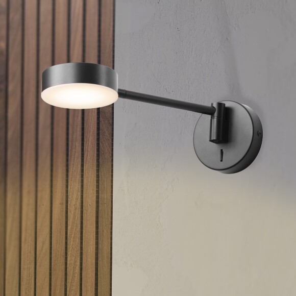 Прикроватный светодиодный светильник Lightstar Loft 765667 черный, поворотный, LED 5Вт 3000К CRI80 450Лм 120°, с выключателем