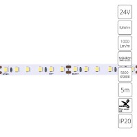 A2412008-03-6K Светодиодная лента 24В 9,6Вт/м 1000Лм/м 6000К CRI 90+ 8мм SMD2835 120шт/м 5м IP20