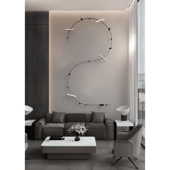 Crystal Lux CLT 0.117 01 L1000 BL 1407/037 Гибкий черный шинопровод, цена за 1 метр, минимальная кратность продажи 10 метров, 18x5мм, трековая серия TRACE 48V