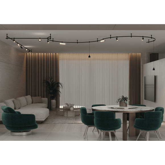 Crystal Lux CLT 0.117 01 L1000 BL 1407/037 Гибкий черный шинопровод, цена за 1 метр, минимальная кратность продажи 10 метров, 18x5мм, трековая серия TRACE 48V