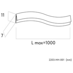 2203-HH-001, гарпун для натяжного потолка, L1000