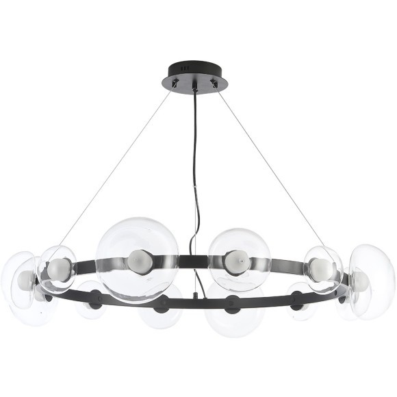 Люстра Crystal Lux BOSQUE SP12 BLACK/TRANSPARENT