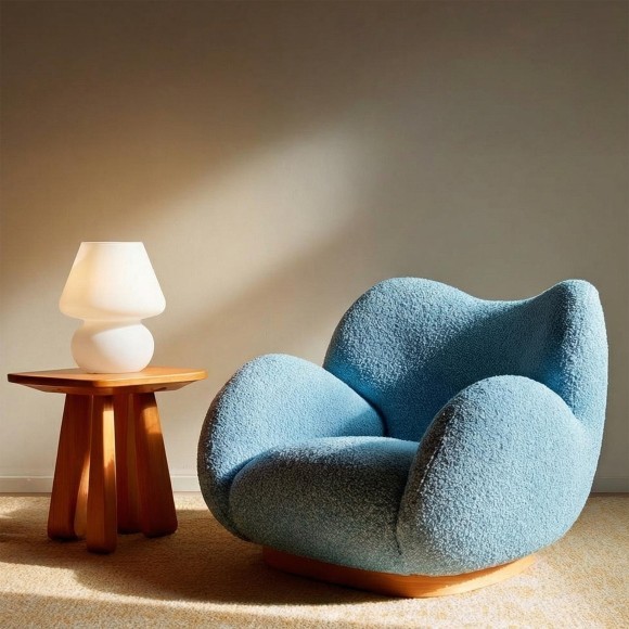 Полностью белая настольная лампа со стеклянным плафоном и лампой Е27 Lightstar Meringe 801900