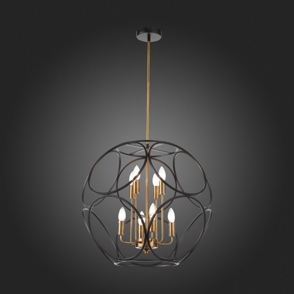 SL1012.423.08 Светильник подвесной ST-Luce Золотистый/Черный E14 8*40W CEZINO