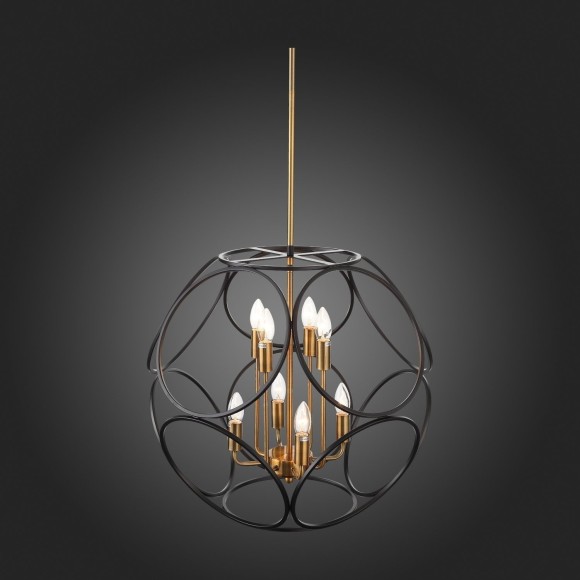 SL1012.423.08 Светильник подвесной ST-Luce Золотистый/Черный E14 8*40W CEZINO