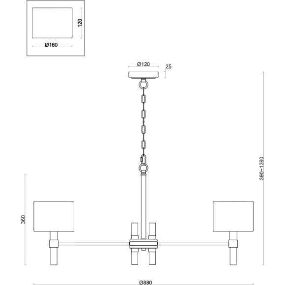 Люстра подвесная Freya FR5186PL-08BS Lino под лампы 8xE14 40W