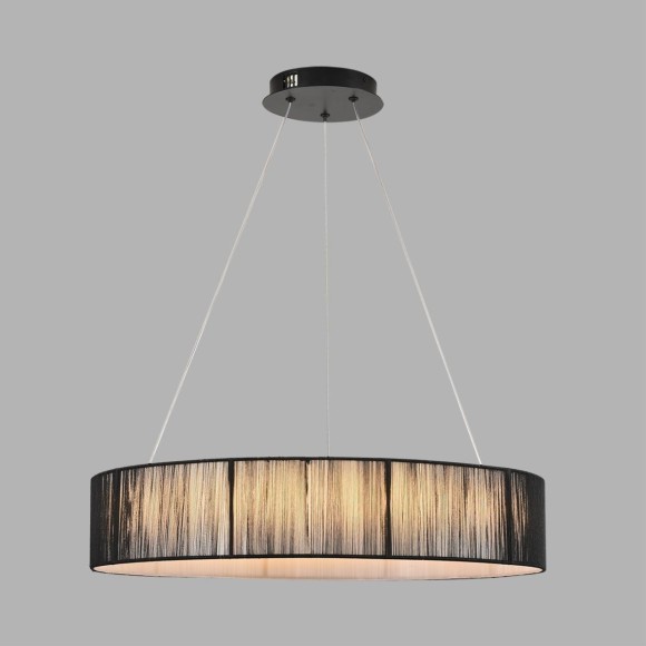 8371/40L Люстра подвесная с черным текстильным плафоном и ступенчатой сменой цветности LED 40Вт 2327Лм 3000;4000;6000K 220V LUMION KAVA