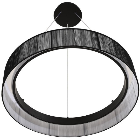 8371/40L Люстра подвесная с черным текстильным плафоном и ступенчатой сменой цветности LED 40Вт 2327Лм 3000;4000;6000K 220V LUMION KAVA