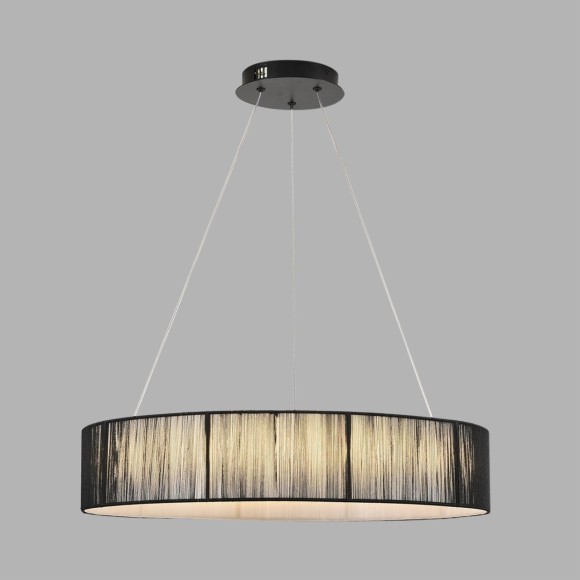 8371/40L Люстра подвесная с черным текстильным плафоном и ступенчатой сменой цветности LED 40Вт 2327Лм 3000;4000;6000K 220V LUMION KAVA