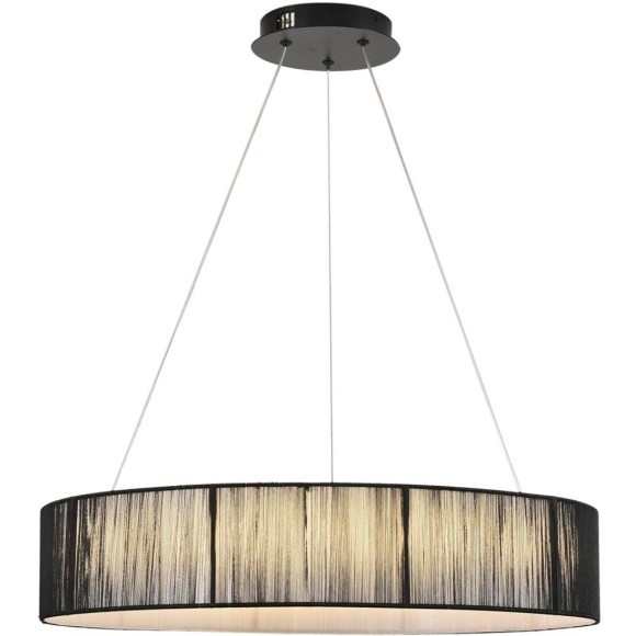 8371/40L Люстра подвесная с черным текстильным плафоном и ступенчатой сменой цветности LED 40Вт 2327Лм 3000;4000;6000K 220V LUMION KAVA