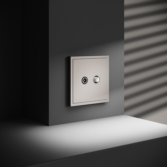 VLS060403 Розетка телевизионная оконечная для кабелей RG 6 - SAT 50 - SAT 703 - DG 113 (TV+SAT) (Телевизионный + Спутниковый) кашемирового цвета VOLTUM S70 (кашемир)