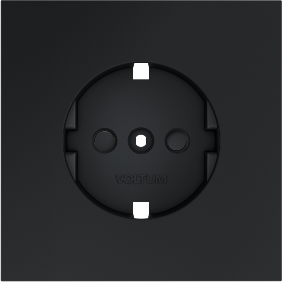 VLS000707 Накладка для розетки с заземлением и защитными шторками графитового цвета VOLTUM S70 (графит)