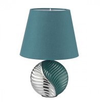 8139/1T MODERNI LN25 бирюзовый/серебро, керамика/текстиль Настольная лампа Е27 1*60W 220V TAPALA