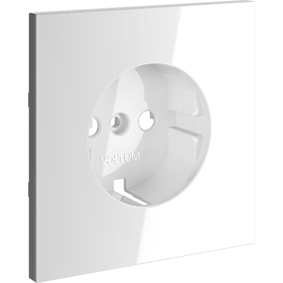 VLS000601 Накладка для розетки с заземлением белого глянцевого цвета VOLTUM S70 (белый глянцевый)