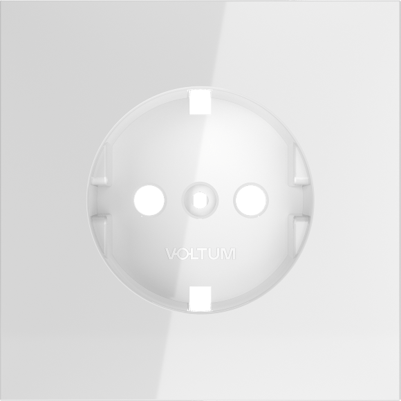 VLS000601 Накладка для розетки с заземлением белого глянцевого цвета VOLTUM S70 (белый глянцевый)