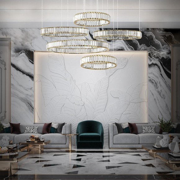 10135/5 Gold Подвесной светильник LOFT IT Crystal ring