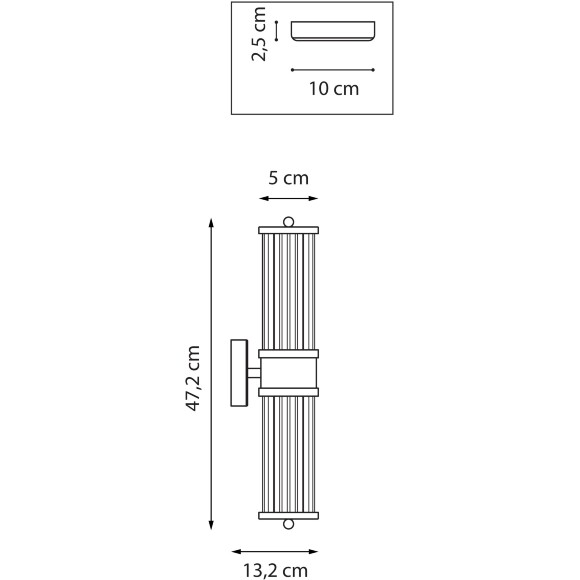 Бра Lightstar Flop 766652 золотое с прозрачным стеклом, настенный светильник E14 на 2 лампы, современный модерн