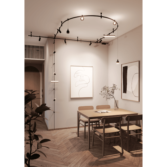 Crystal Lux CLT 0.117 01 L2000 BL 1407/036 Жесткий черный шинопровод, 2м, 2000x18x5мм, трековая серия TRACE 48V